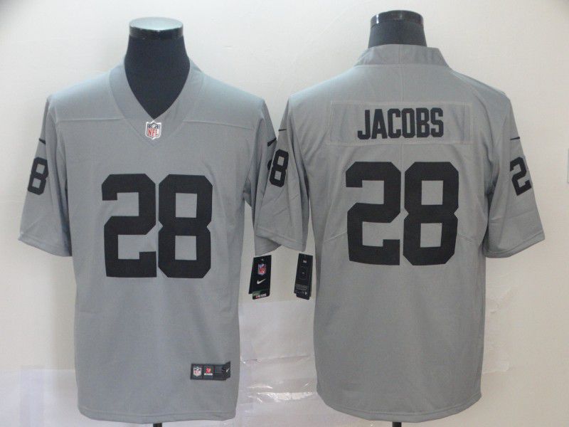 Men Oakland Raiders 28 Jacobs Grey Nike Vapor Untouchable Limited NFL Jersey